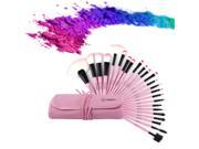 Vander 24pcs Professional Pink Superior Soft Cosmetic Makeup Brush Set Pouch Bag Case