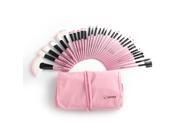 Vander Pro 32pcs Pink Soft Cosmetic Eyebrow Shadow Makeup Brush Set Kit Pouch Bag