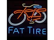 Fashion Neon Sign FAT TIRE BEER BICYCLE Handcrafted Real Glass Lamp Neon Light Neon Sign Beerbar Sign Neon Beer Sign 19x15