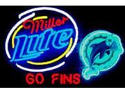 Fashion Neon Sign Miller Lite Miami Dolphins Handcrafted Real Glass Lamp Neon Light Neon Sign Beerbar Sign Neon Beer Sign 24x20