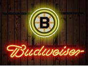 Fashion Neon Sign Budweiser Boston Bruins Handcrafted Real Glass Lamp Neon Light Neon Sign Beerbar Sign Neon Beer Sign 19x15