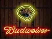 Fashion Neon Sign Budweise Jacksonville Jaguars Handcrafted Real Glass Lamp Neon Light Neon Sign Beerbar Sign Neon Beer Sign 19x15