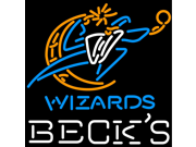 Fashion Neon Sign Becks Washington Wizards Handcrafted Real Glass Lamp Neon Light Neon Sign Beerbar Sign Neon Beer Sign 24x20