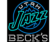 Fashion Neon Sign Becks Utah Jazz Handcrafted Real Glass Lamp Neon Light Neon Sign Beerbar Sign Neon Beer Sign 24x20