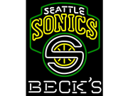 Fashion Neon Sign Becks Seattle Supersonics Handcrafted Real Glass Lamp Neon Light Neon Sign Beerbar Sign Neon Beer Sign 24x20
