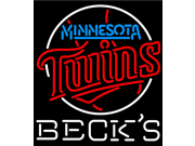 Fashion Neon Sign Becks Minnesota Twins MLB Handcrafted Real Glass Lamp Neon Light Neon Sign Beerbar Sign Neon Beer Sign 24x20