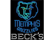 Fashion Neon Sign Becks Memphis Grizzlies Handcrafted Real Glass Lamp Neon Light Neon Sign Beerbar Sign Neon Beer Sign 32x24