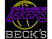 Fashion Neon Sign Becks Los Angeles Lakers Handcrafted Real Glass Lamp Neon Light Neon Sign Beerbar Sign Neon Beer Sign 24x20