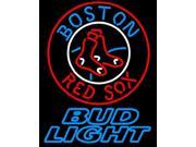Fashion Neon Sign Bud Light Boston Red Sox MLB Handcrafted Real Glass Tube Neon Light Sign Home Beer Bar Pub Recreation Room Game Room Windows Garage Wall Sign
