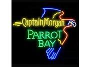 Fashion Handcraft Captain Morgan Rum Parrot Bay Real Glass Beer Bar Pub Neon Light Sign 24x20