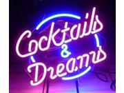 Fashion Handcraft COCKTAILS AND DREAMS Real Glass Neon Light Sign 24x20!!!Best Offer!