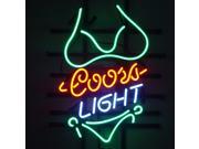 Fashion Handcraft Coors Light Green Bikini Girl Real Glass Beer Bar Pub Neon Light Sign 24x20!!!Best Offer !