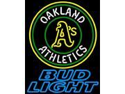 Fashion Handcraft Bud Light Oakland Athletics MLB Real Glass Beer Neon Sign 32x26 !!!