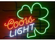 Fashion Handcraft Coors Light Shamrock Real Glass Beer Bar Pub Display Neon Light Sign 17x13!!!