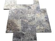 Sample of Silver Travertine French Pattern 160 sft Honed Unfilled Tumbled