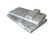 Sample of Silver Travertine 4X12 Hon UF Tumbled One Short Side Bull Nose