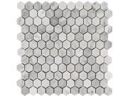 Sample of Arabescato Carrara 1x1 Hexagon Honed