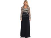 CLASSY MOTHER OF THE BRIDE GROOM LONG DRESS FORMAL EVENING GOWN MATCHING JACKET PLUS SIZE COLORS BLACK GOLD BLACK SILVER SIZES S 8XL