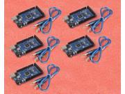 5pcs Funduino Mega 2560 ATmega2560 16AU Board Arduino compatible USB Cable