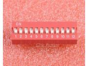 10pcs Red 2.54mm Pitch 12 Bit 12 Positions Ways Slide Type DIP Switch