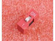 10pcs Red 2.54mm Pitch 1 Bit 1 Positions Ways Slide Type DIP Switch