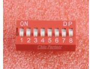 10pcs Red 2.54mm Pitch 8 Bit 8 Positions Ways Slide Type DIP Switch