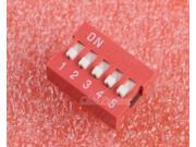 10pcs Red 2.54mm Pitch 5 Bit 5 Positions Ways Slide Type DIP Switch