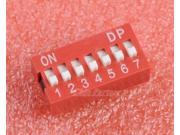 10pcs Red 2.54mm Pitch 7 Bit 7 Positions Ways Slide Type DIP Switch