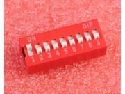10pcs Red 2.54mm Pitch 9 Bit 9 Positions Ways Slide Type DIP Switch
