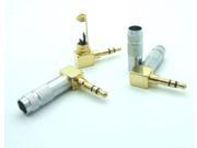 1X High quality Gold plated 3.5mm Stereo 3 Pole Male Plug Right Angle Audio Plug