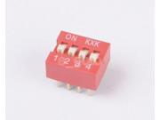 10pcs DIP Red 2.54mm Pitch 8 pins 4 Positions Ways Slide Type Switch