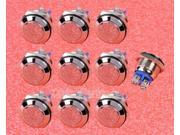 10pcs 16mm Start Horn Button Momentary Stainless Steel Push Button Switch Metal