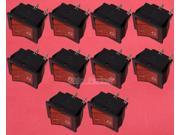 10pcs Red AC 250V KCD4 201N On Off Button Boat Rocker Switch 4 Pin 32*25MM