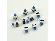 100pcs Self Lock Type Square Push Button Contact Switch 6pin DIP 7*7mm
