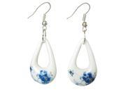 Deluxe Porcelain Drop Dangle Earrings Jewelry 100% Handcrafted Jingdezhen Art 102
