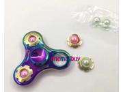 Rainbow Pearls Fidget Hand Spinner Triangle Torqbar Finger Toys EDC Focus ADHD