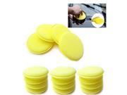12pcs Soft Polish Wax Foam Sponges Pads Yellow Clean Car Vehicle Glasses