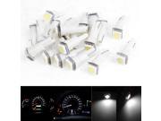 20x 3528 T5 1SMD Dashboard Wedge Pure White Car Corner Light Lamp Bulb 12V