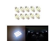 10X 31mm 12 LED SMD Festoon Dome Light lamp Car Bulbs White 3528 1210