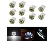 10 Pcs White T10 6 SMD LED Wedge W5W Gauge Turn Signal Car Light Bulbs