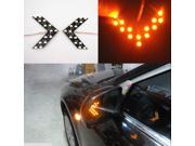 Amber 14 LED 1210 SMD Arrow Panels for Car Side Mirror Turn Lights A Pair