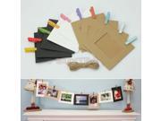 10 Pcs Photo Hanging Paper Frame Album Picture Display Wooden Clips Hemp UTS1