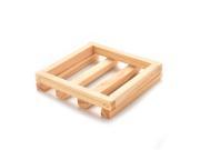 7*7cm Square Natural Wood Soap Dish Box Container Shower Room Accessory