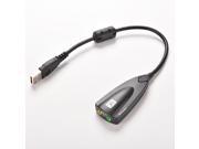 Black 5Hv2 USB 2.0 Virtual 7.1 Channel 3D Audio External Sound Card Adapter
