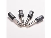 4 Pcs 6.5mm 1 4 Male to 3.5mm 1 8 Female Stereo Audio Mic Plug Adapter