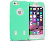 Mint Green White Hybrid Deluxe Hard Soft Case Cover for Apple iPhone 6 4.7