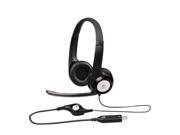 Logitech ClearChat Comfort USB Headset H390 Noise Cancelling Microphone Headphones for Computer Black