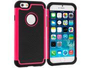 Black Hot Pink Hybrid Rugged Hard Soft Case Cover for Apple iPhone 6 4.7