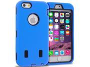 Blue Black Hybrid Deluxe Hard Soft Case Cover for Apple iPhone 6 4.7