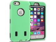 Mint Green Black Hybrid Deluxe Hard Soft Case Cover for Apple iPhone 6 4.7